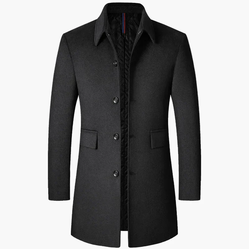 Herren Modern Mantel – Klassischer Reversmantel im koreanischen Stil, Halblang, für Herbst und Winter - Image 4