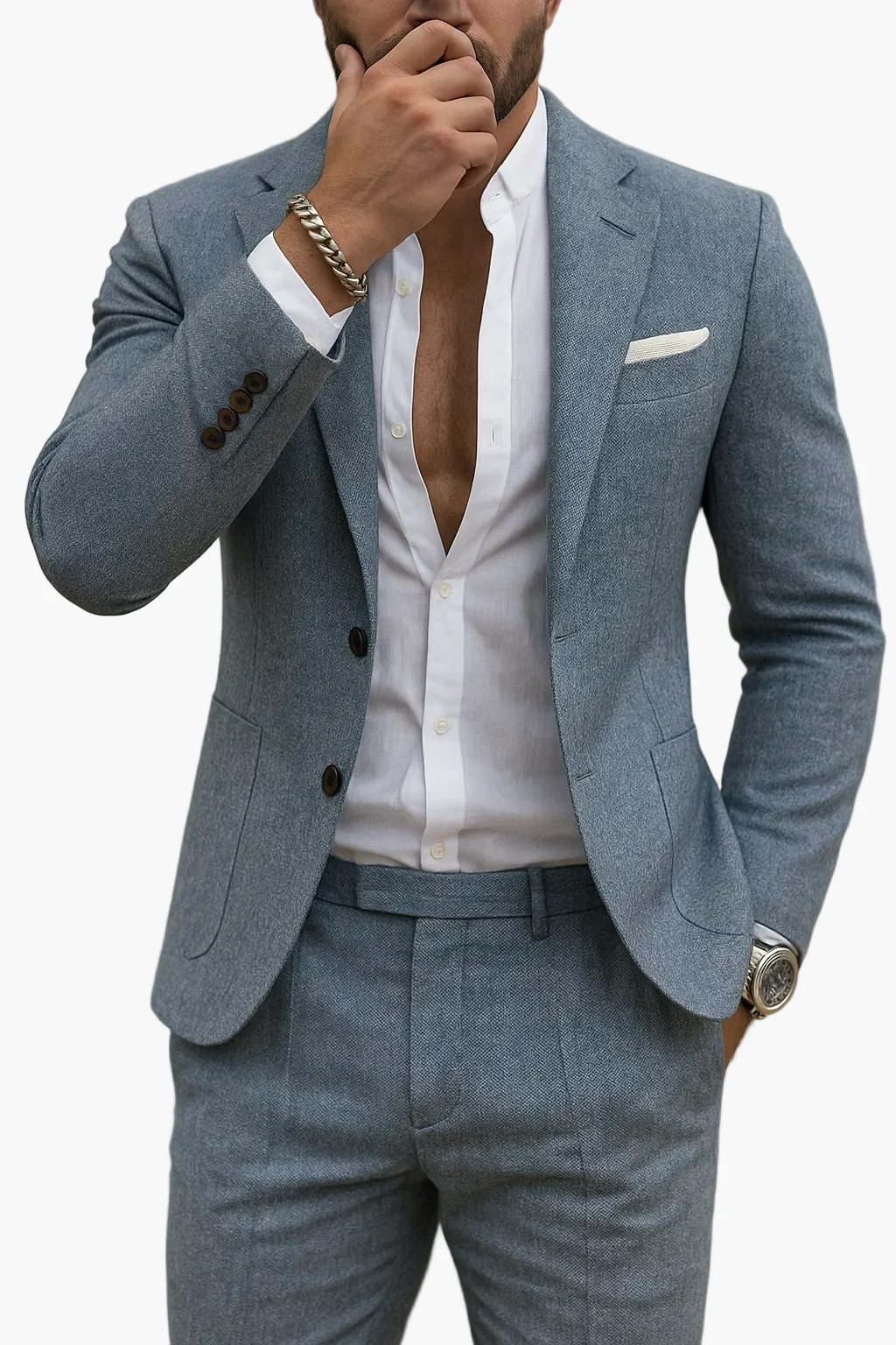 Herren Modern Slim Fit Anzug für Business, Hochzeit & Freizeit – Eleganter Stil für jeden Anlass - Image 4