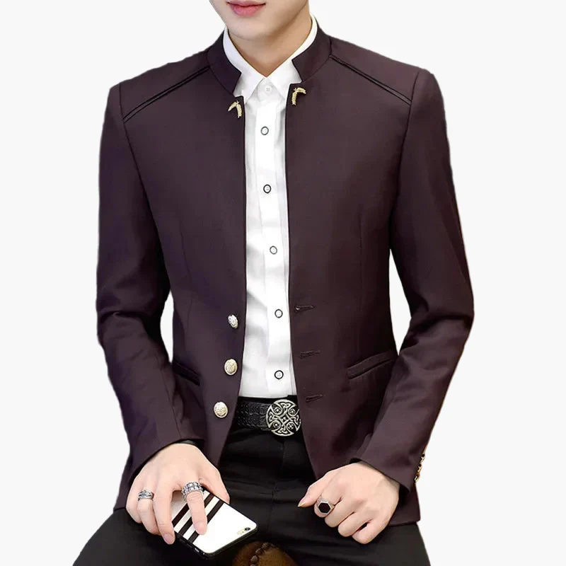Herren Modernes Blazer Sakko mit Stehkragen – Eleganter Freizeit- und Party-Look - Image 2