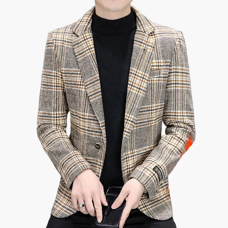 Herren Modernes Kariertes Sakko – Eleganter Business & Freizeit Blazer