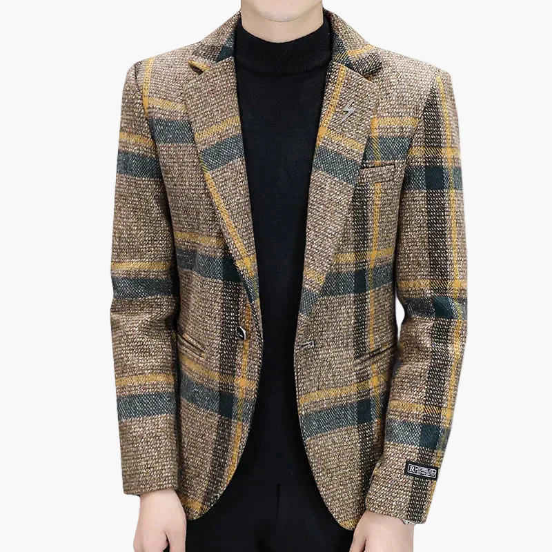 Herren Modernes Kariertes Sakko – Eleganter Business & Freizeit Blazer - Image 4
