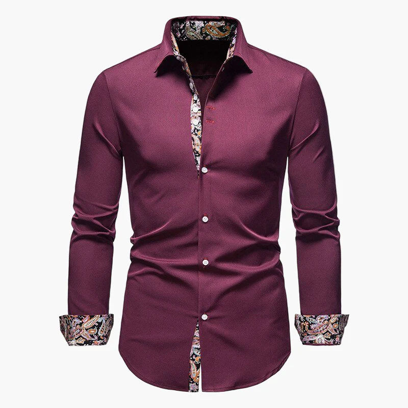 Herren Modernes Langarmhemd mit Paisley-Details – Eleganter Stil für Büro & Freizeit - Image 4
