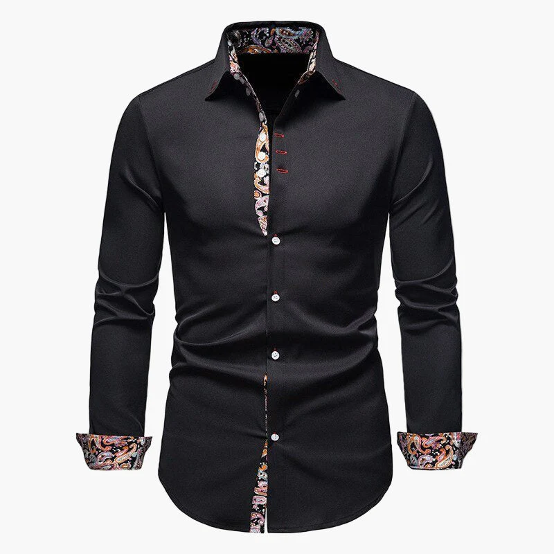 Herren Modernes Langarmhemd mit Paisley-Details – Eleganter Stil für Büro & Freizeit - Image 5