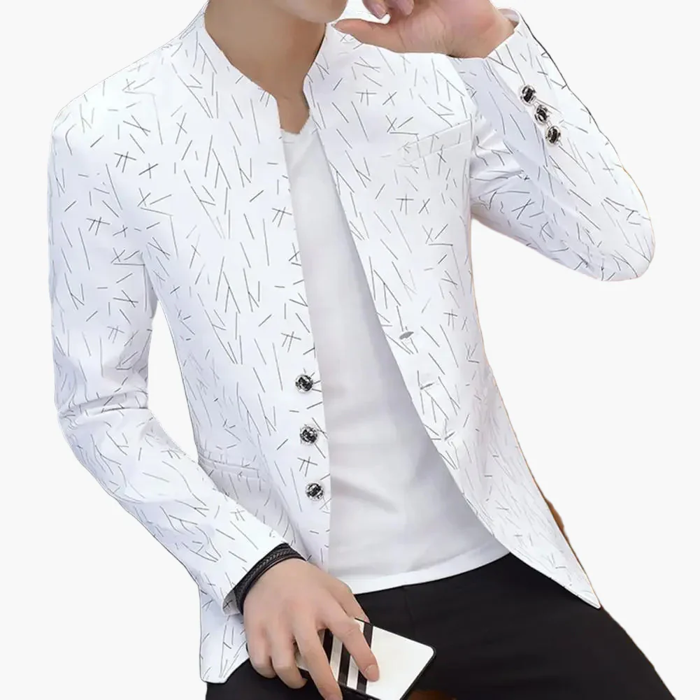 Herren Modernes Slim Fit Sakko mit Muster für Business und Freizeit