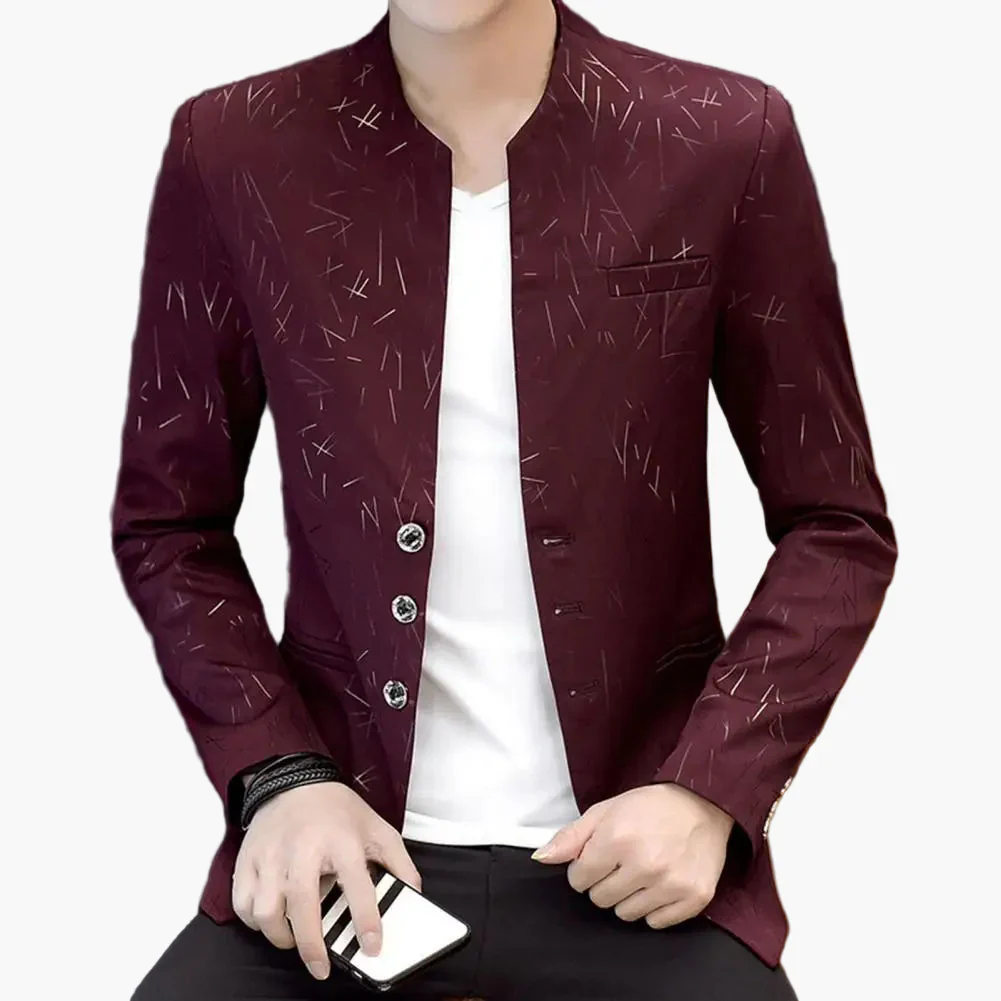 Herren Modernes Slim Fit Sakko mit Muster für Business und Freizeit - Image 2