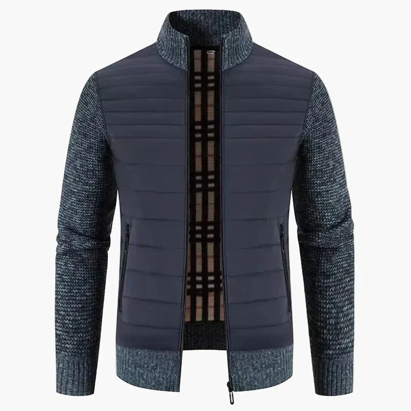 Herren modische Strickjacke im koreanischen Stil – Freizeitjacke mit Fleecefutter, Slim Fit - Image 3