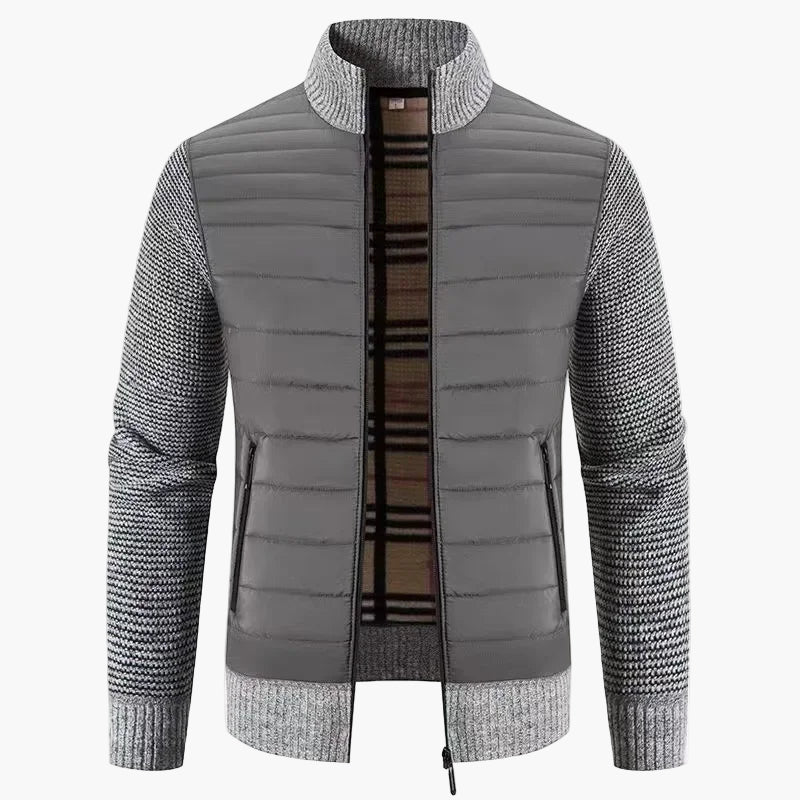 Herren modische Strickjacke im koreanischen Stil – Freizeitjacke mit Fleecefutter, Slim Fit - Image 5