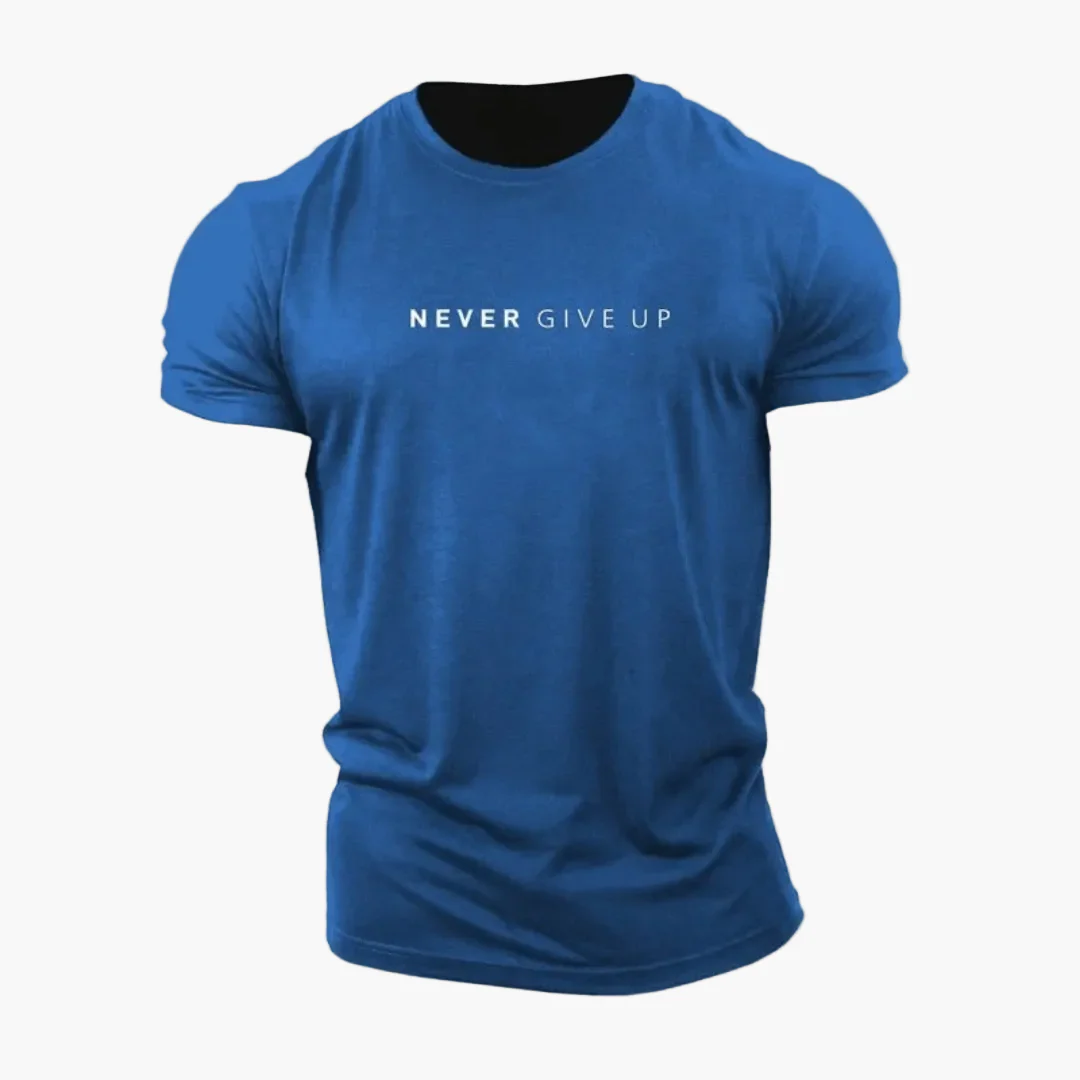 Herren Motiv T-Shirt mit Statement-Print "NEVER GIVE UP" – Modernes Freizeit- & Fitnessshirt - Image 8