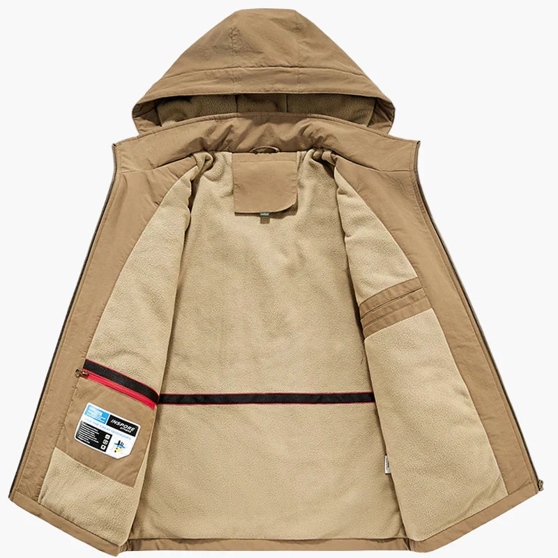 Herren Outdoor Freizeitjacke mit Kapuze – Winddicht & Warm, Ideal für Herbst und Winter - Image 3