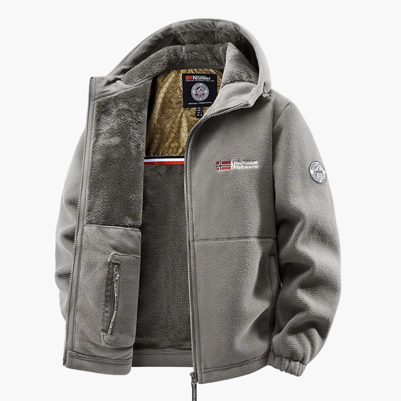 Herren Outdoor Thermofleece Jacke mit Kapuze – Winter Warm Freizeit & Sport - Image 2