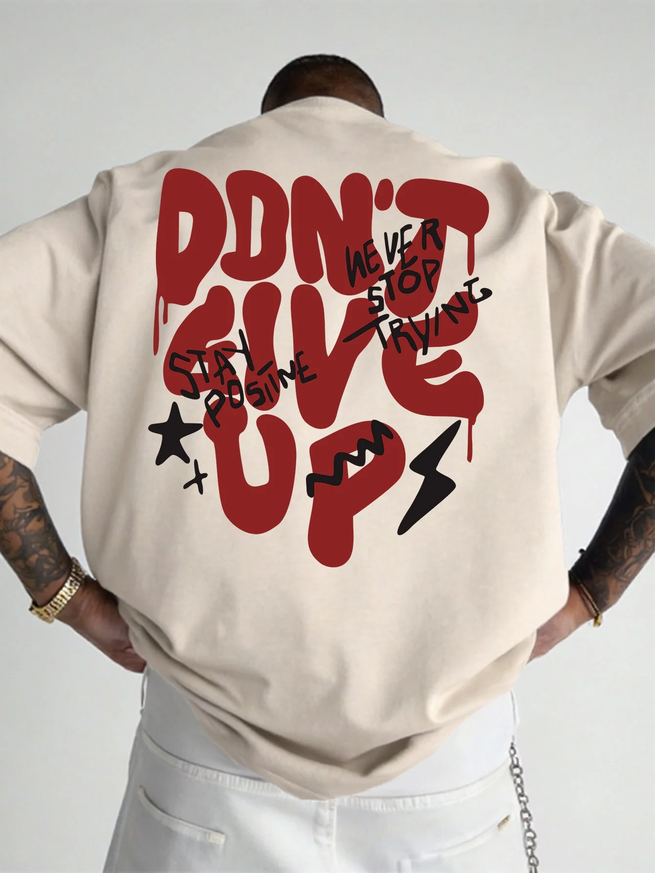 Herren Oversize Streetwear T-Shirt mit Motivdruck – Casual Style, Inspiration & Motivation
