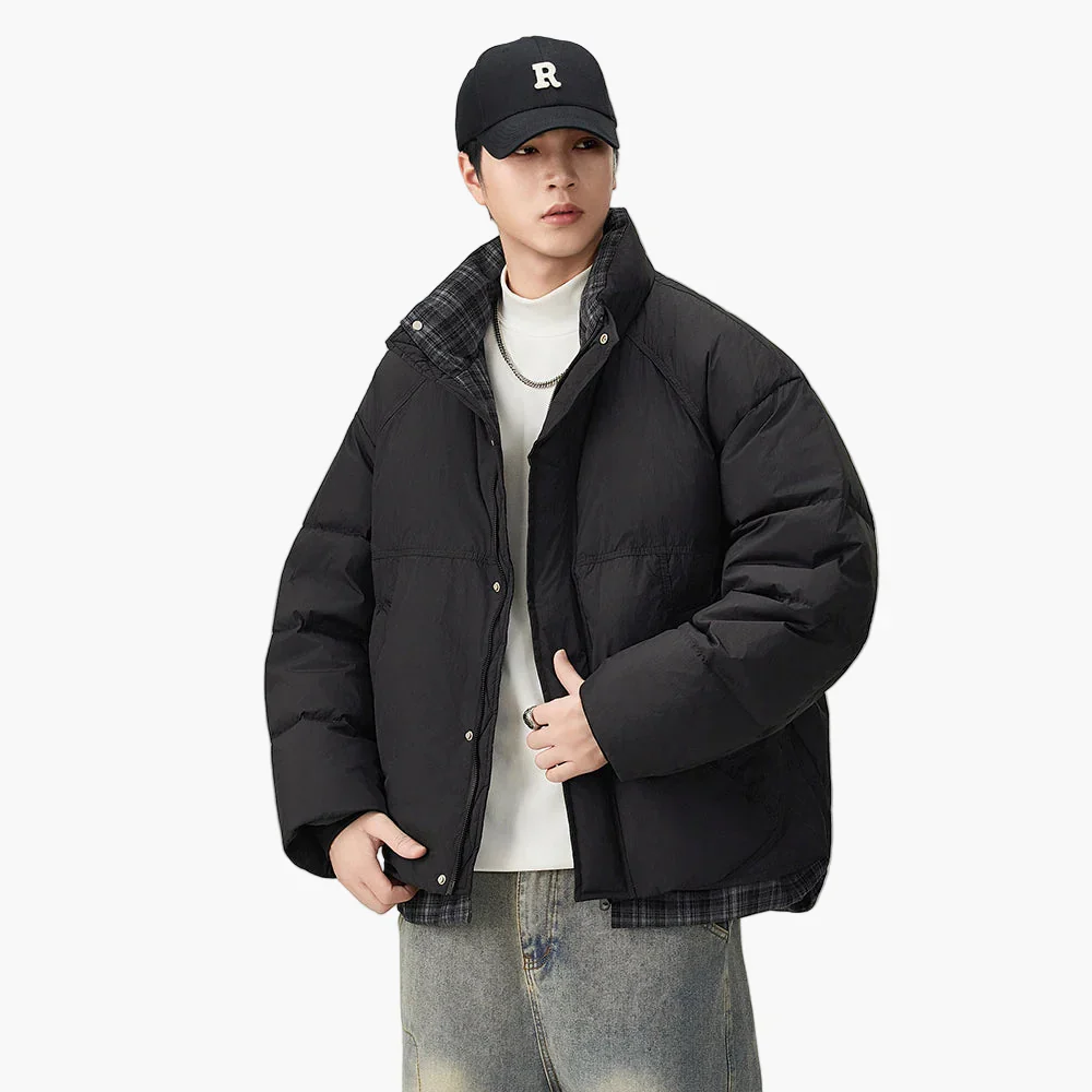 Herren Oversized Steppjacke im Streetwear Stil – Lässige Winterjacke für Alltag und Freizeit