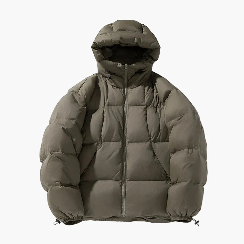 Herren Oversized Winter Steppjacke mit Kapuze – Lässiger Streetwear Look für kalte Tage