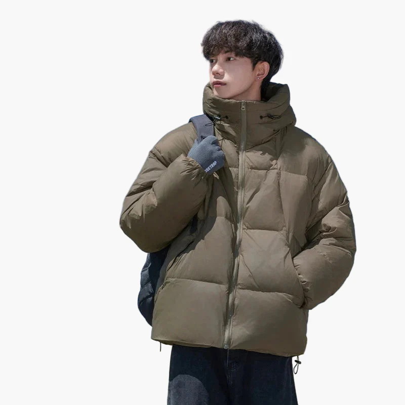 Herren Oversized Winter Steppjacke mit Kapuze – Lässiger Streetwear Look für kalte Tage - Image 3