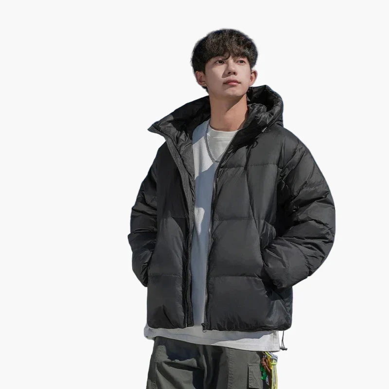 Herren Oversized Winter Steppjacke mit Kapuze – Lässiger Streetwear Look für kalte Tage - Image 4
