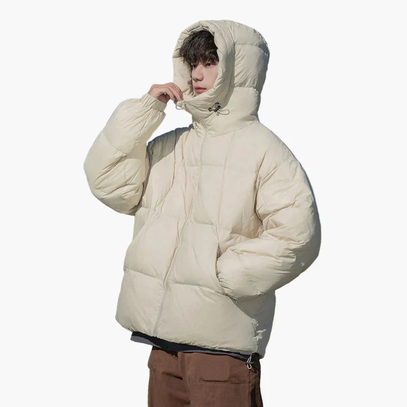 Herren Oversized Winter Steppjacke mit Kapuze – Lässiger Streetwear Look für kalte Tage - Image 5