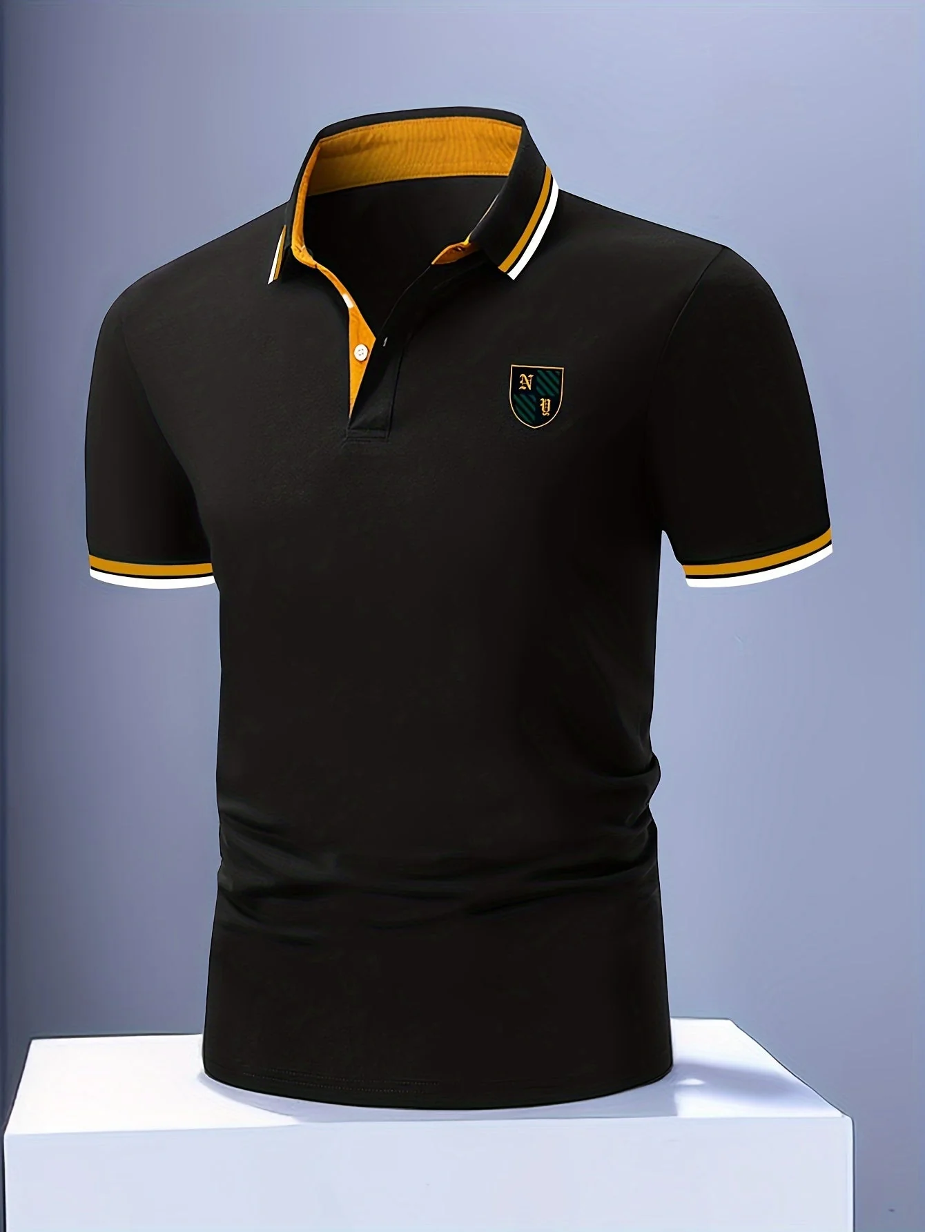 Herren Polo-Shirt Casual Stil mit Kontrastkragen – Kurzarm, Sommer, Freizeit - Image 10