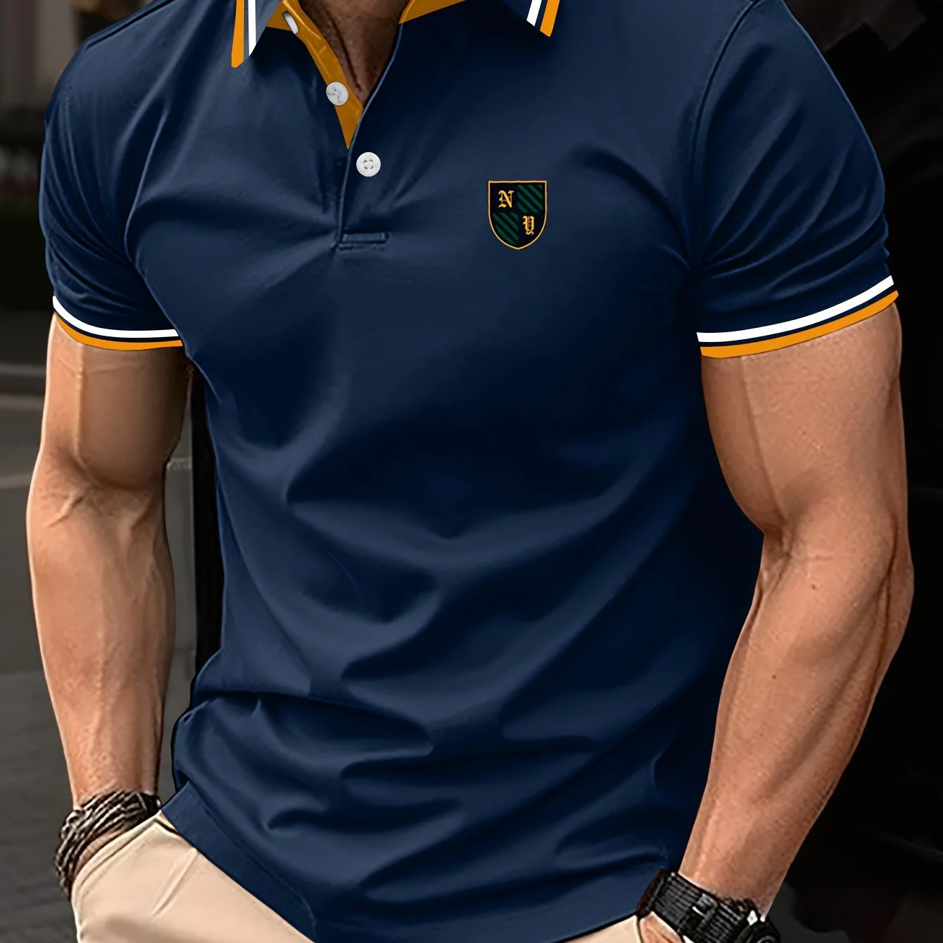 Herren Polo-Shirt Casual Stil mit Kontrastkragen – Kurzarm, Sommer, Freizeit - Image 13