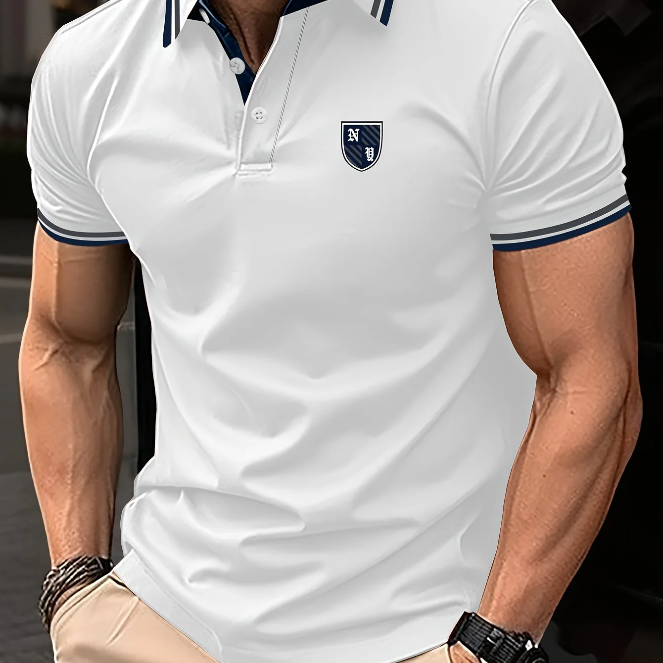 Herren Polo-Shirt Casual Stil mit Kontrastkragen – Kurzarm, Sommer, Freizeit - Image 17