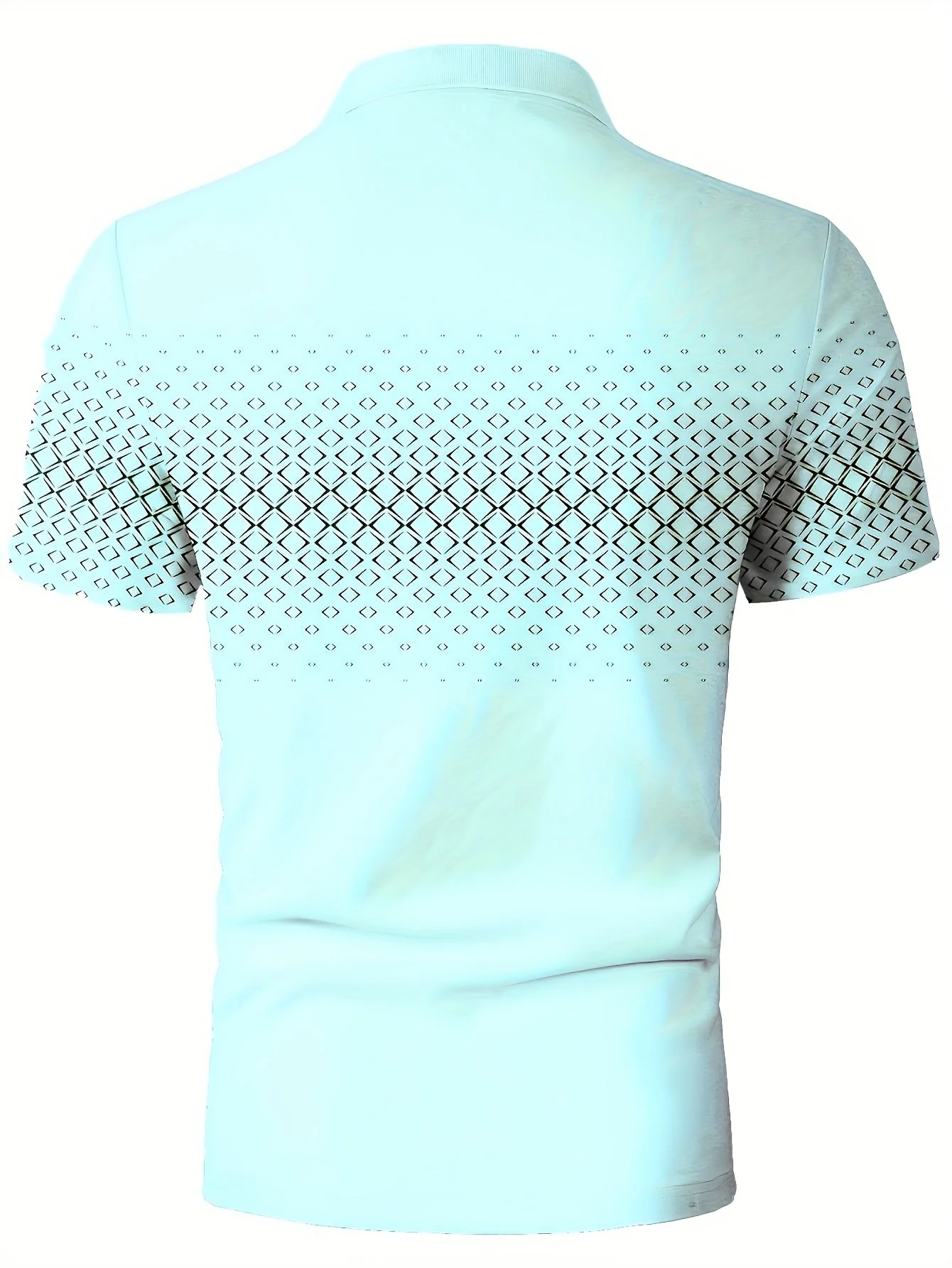 Herren Polo-Shirt mit geometrischem Muster – Modischer Freizeit-Look für Alltag und Sommer - Image 4