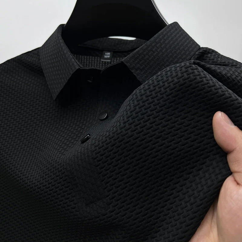 Herren Polo Shirt mit Strukturmuster – Modernes Design für Freizeit und Alltag - Image 2