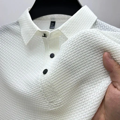 Herren Polo Shirt mit Strukturmuster – Modernes Design für Freizeit und Alltag - Image 5