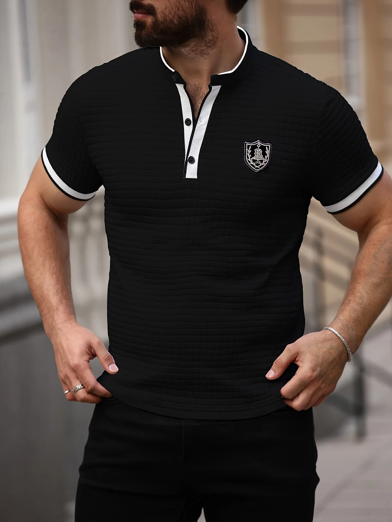 Herren Polo Shirt Modern Casual mit Stehkragen und Knopfleiste – Stilvolles Freizeitshirt - Image 4