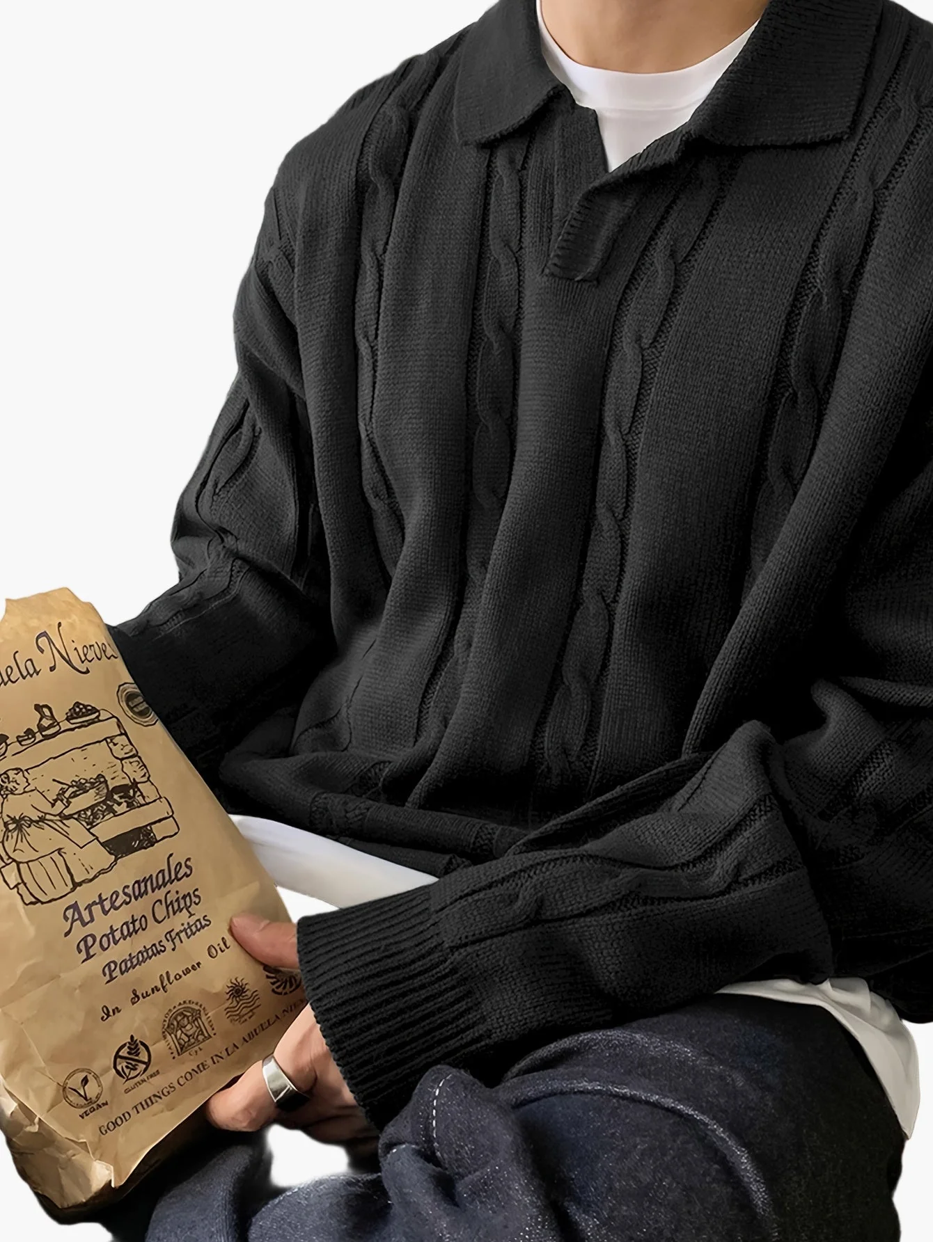 Herren Polo-Strickpullover im Casual-Stil – Modischer Freizeit-Look für Alltag und Ausgehen - Image 2