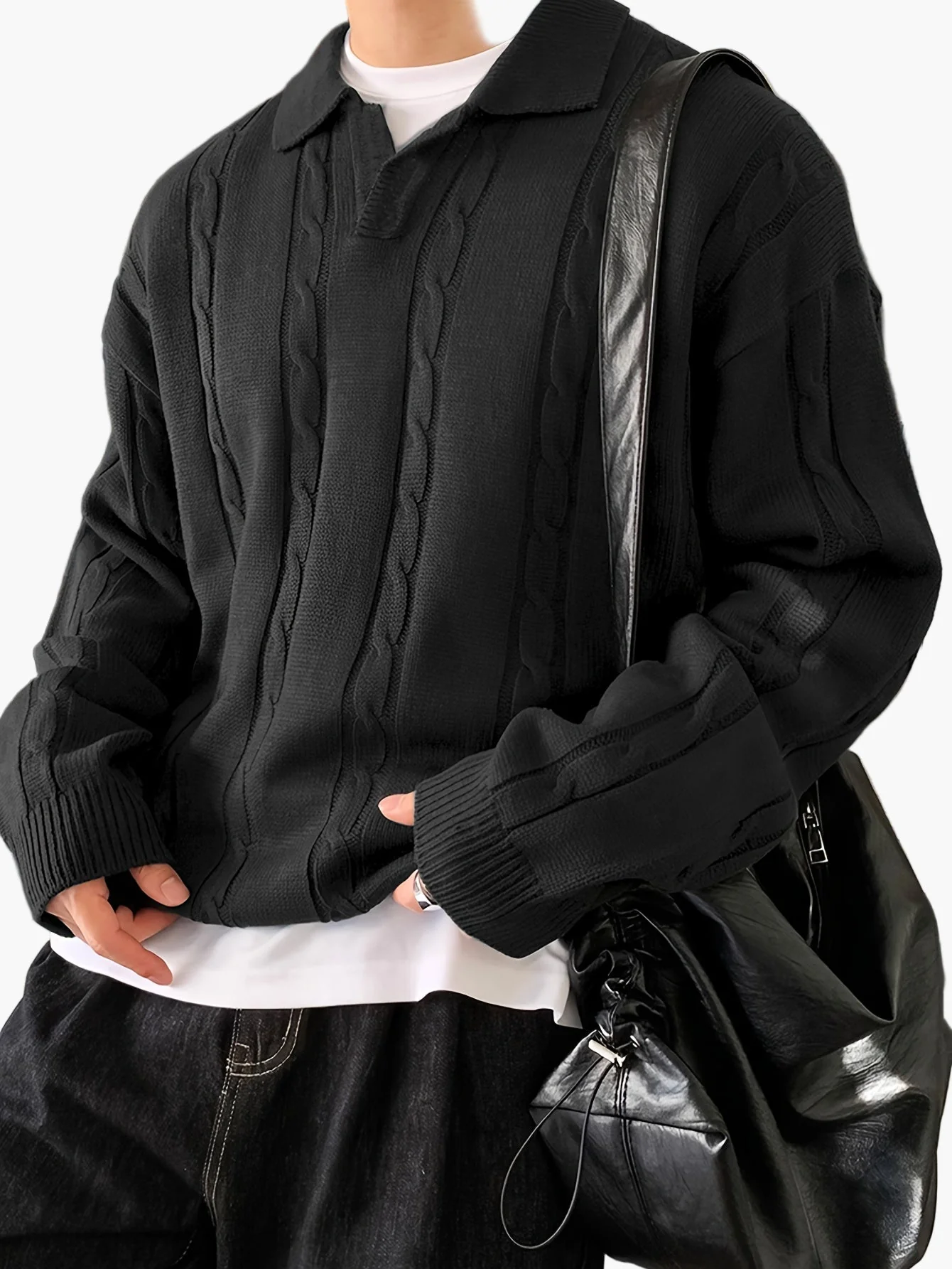 Herren Polo-Strickpullover im Casual-Stil – Modischer Freizeit-Look für Alltag und Ausgehen - Image 3