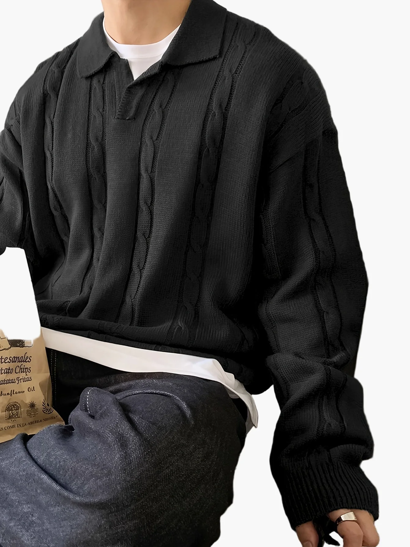 Herren Polo-Strickpullover im Casual-Stil – Modischer Freizeit-Look für Alltag und Ausgehen - Image 4