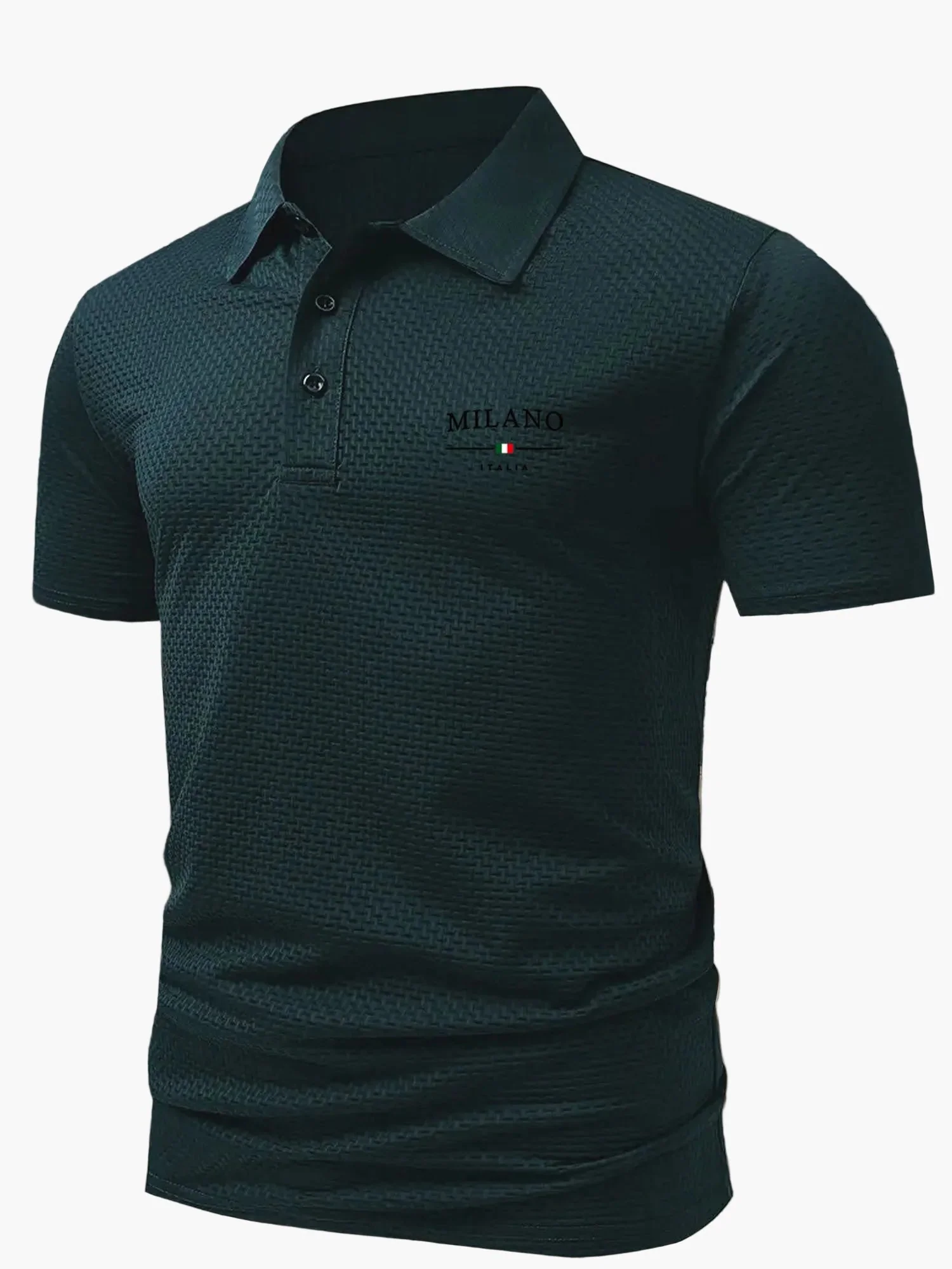 Herren Polohemd Modern Casual mit Strukturmuster – Stilvolles Freizeit-Poloshirt für Alltag und Büro - Image 3