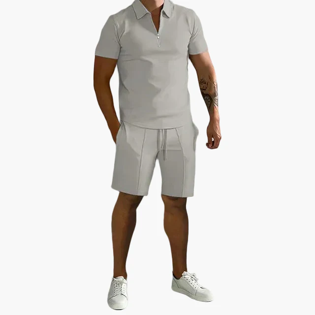 Herren Poloshirt & Shorts Set – Modernes Freizeit Outfit für Sommer, Smart-Casual Stil - Image 2