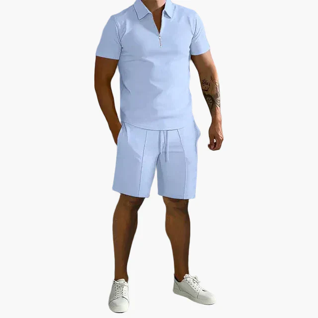 Herren Poloshirt & Shorts Set – Modernes Freizeit Outfit für Sommer, Smart-Casual Stil - Image 3