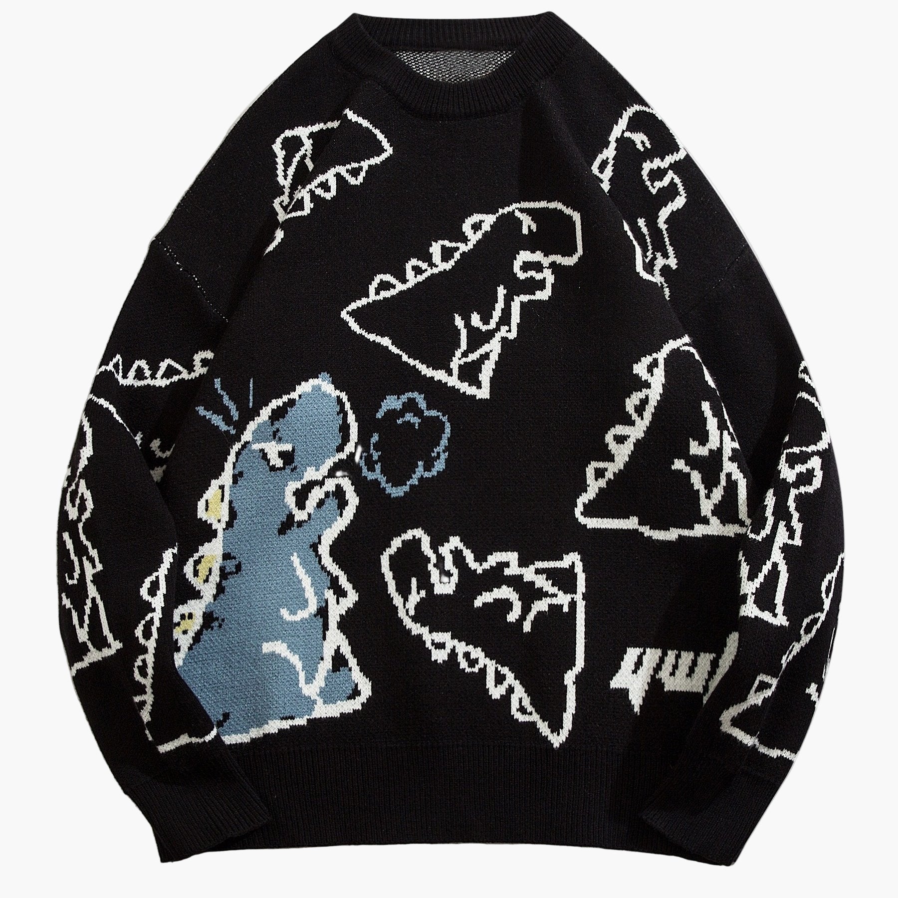 Herren Pullover mit Cartoon-Dinosaurier-Muster, lässig, oversized, ideal für Herbst/Winter - Image 11