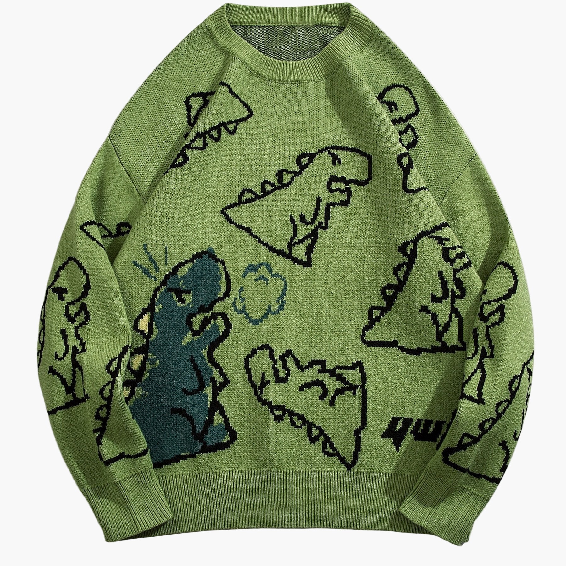 Herren Pullover mit Cartoon-Dinosaurier-Muster, lässig, oversized, ideal für Herbst/Winter - Image 12