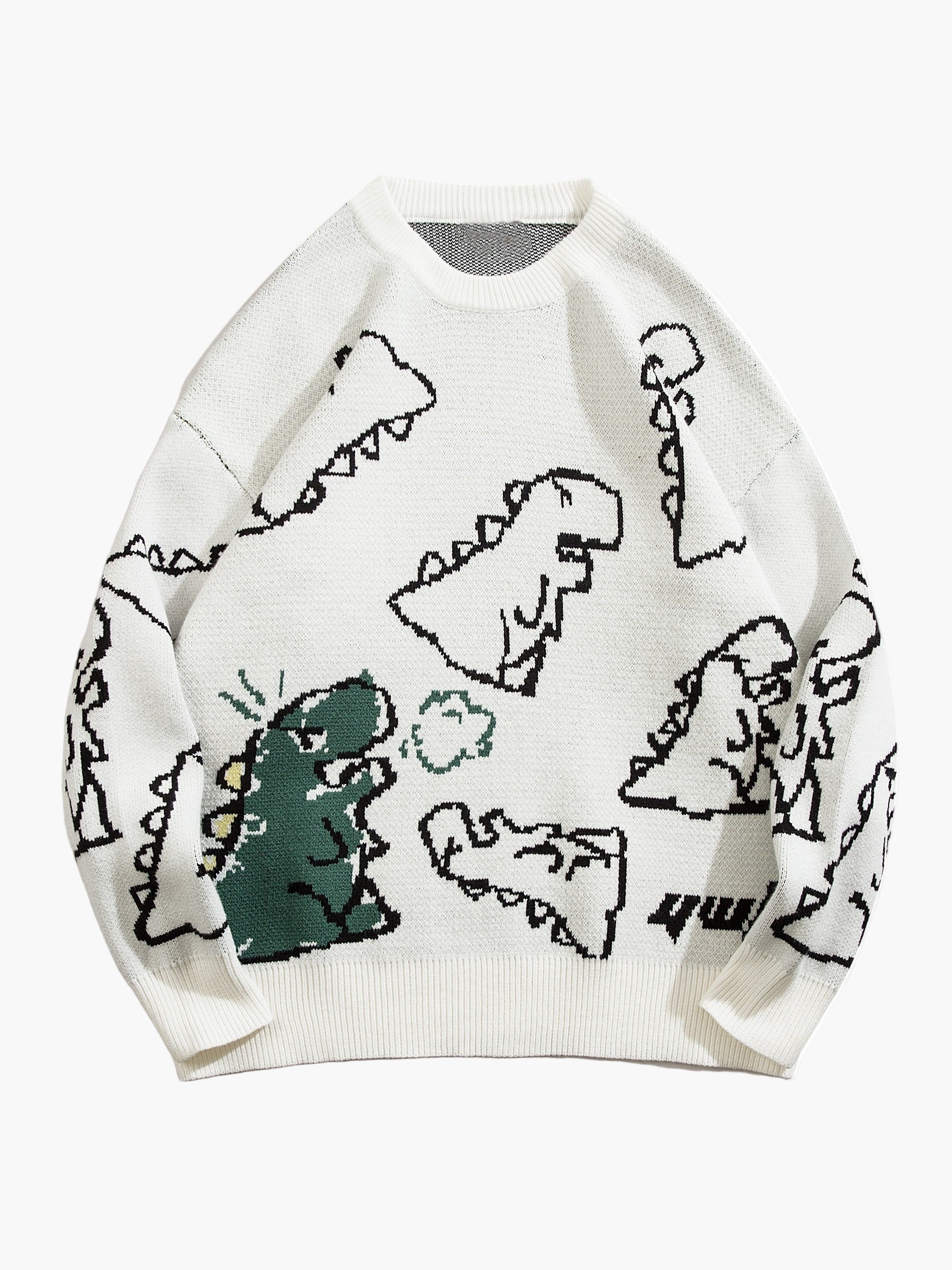 Herren Pullover mit Cartoon-Dinosaurier-Muster, lässig, oversized, ideal für Herbst/Winter - Image 8
