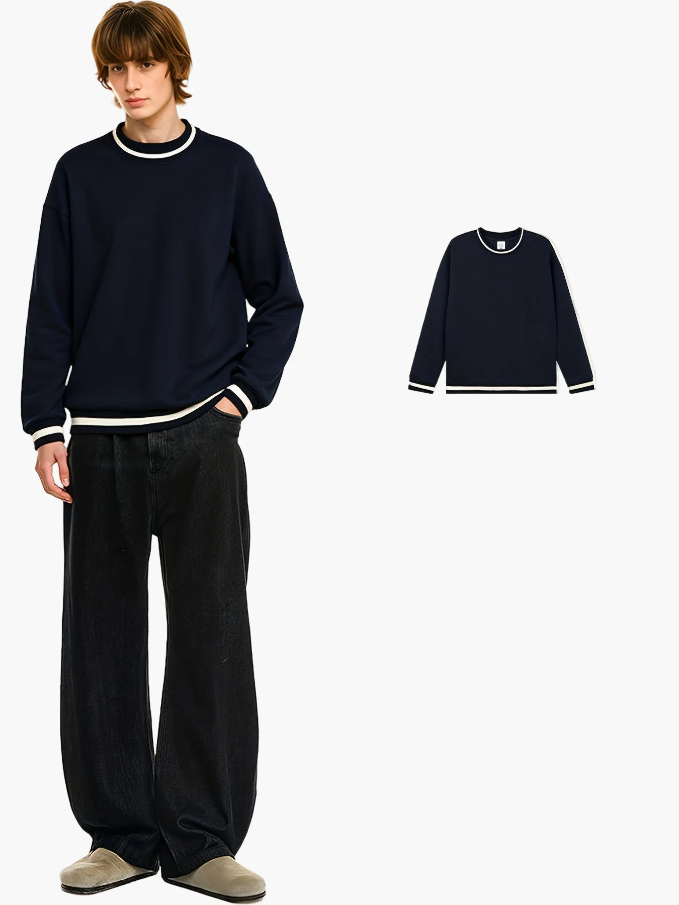 Herren Pullover im Casual Stil mit Streifen-Details – Perfekt für Herbst und Winter, ideal für Freizeit und Ausgehen - Image 5