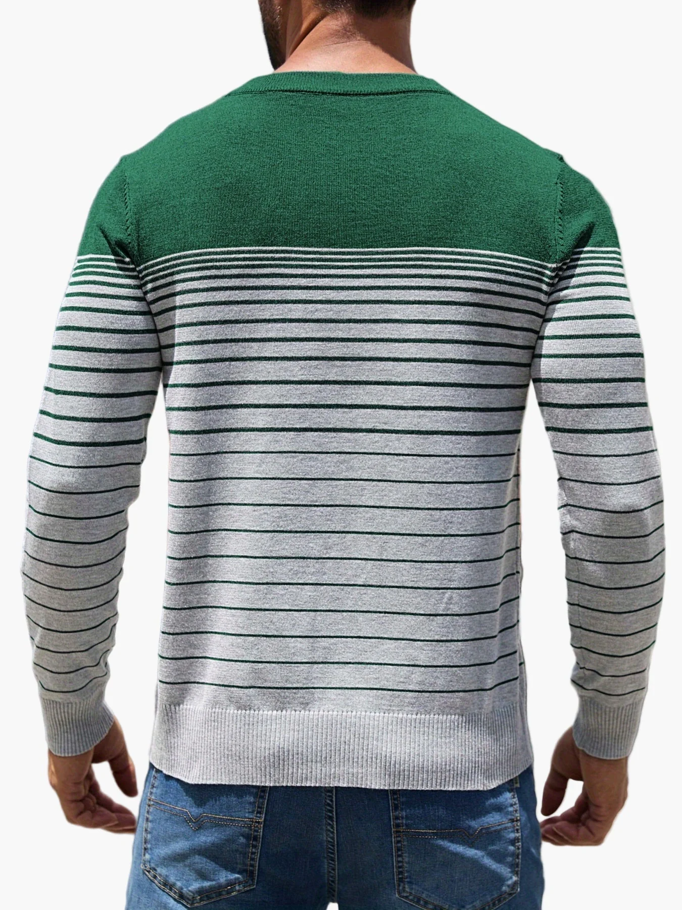 Herren Pullover Casual Streifenmuster Langarm – Stilvoll für Alltag und Freizeit - Image 10