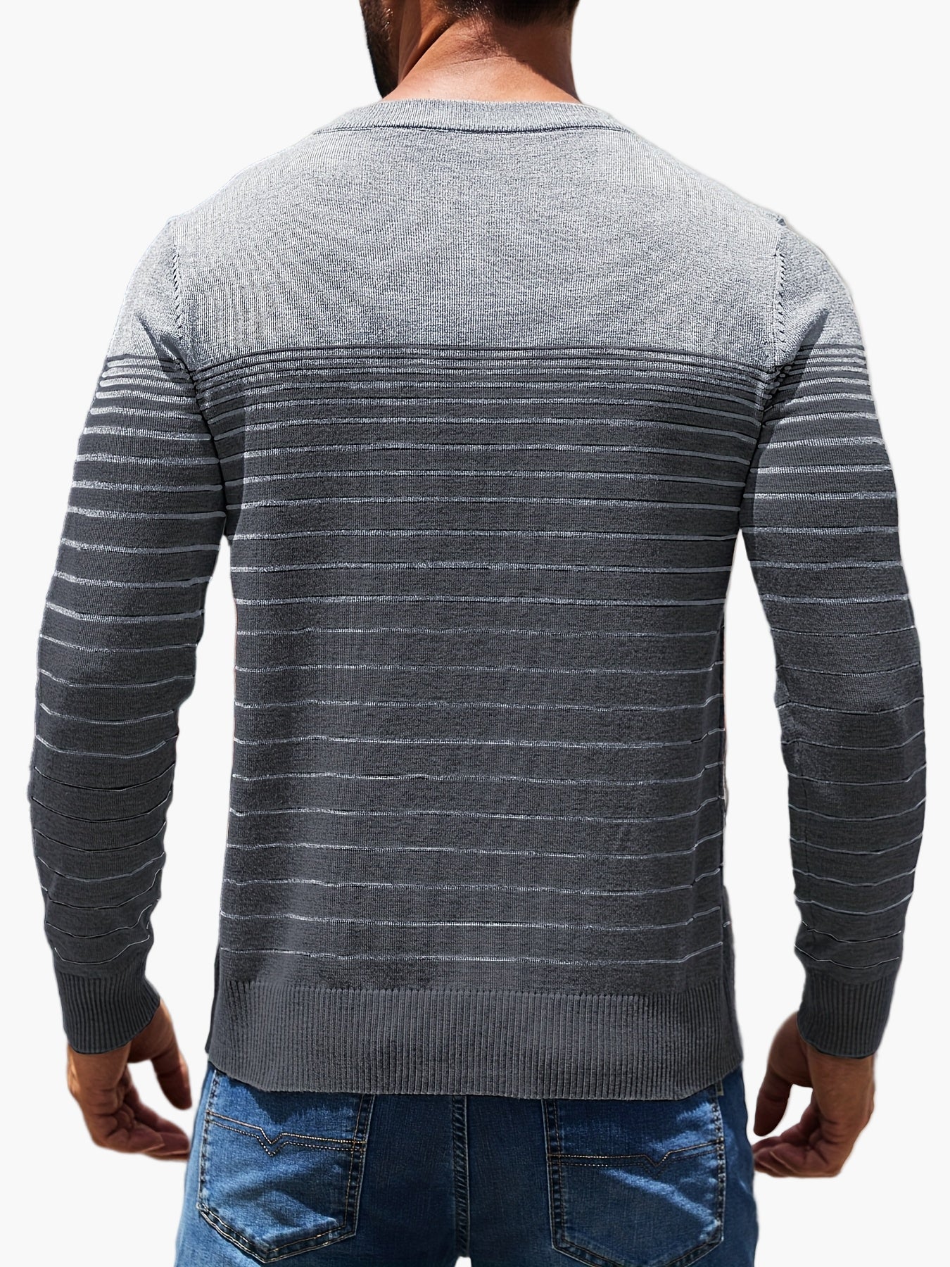 Herren Pullover Casual Streifenmuster Langarm – Stilvoll für Alltag und Freizeit - Image 9