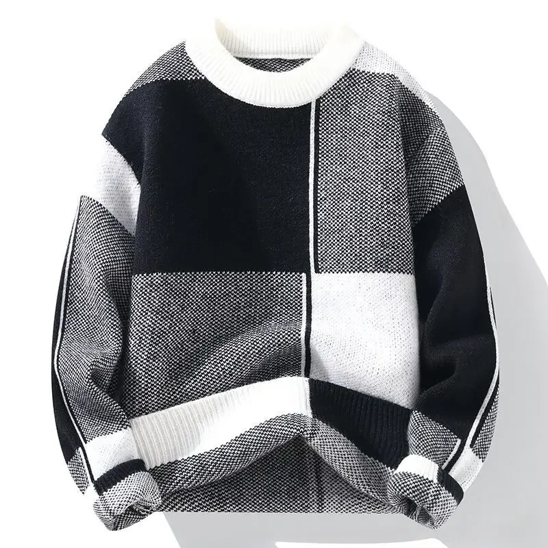 Herren Pullover mit modernem geometrischem Design – Lässige Strickmode für Alltag und Freizeit - Image 3