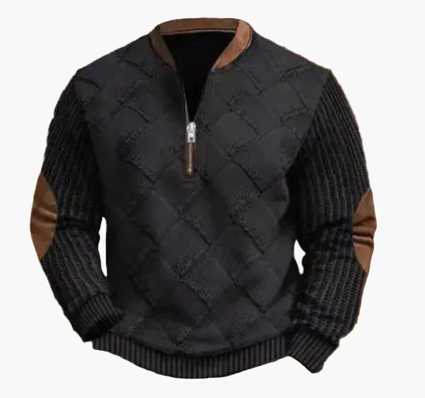 Herren Pullover mit halbem Reißverschluss – Stilvoller Strick-Look für Herbst und Winter - Image 14