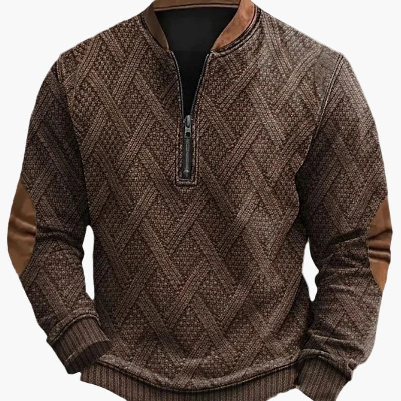 Herren Pullover mit halbem Reißverschluss – Stilvoller Strick-Look für Herbst und Winter - Image 2