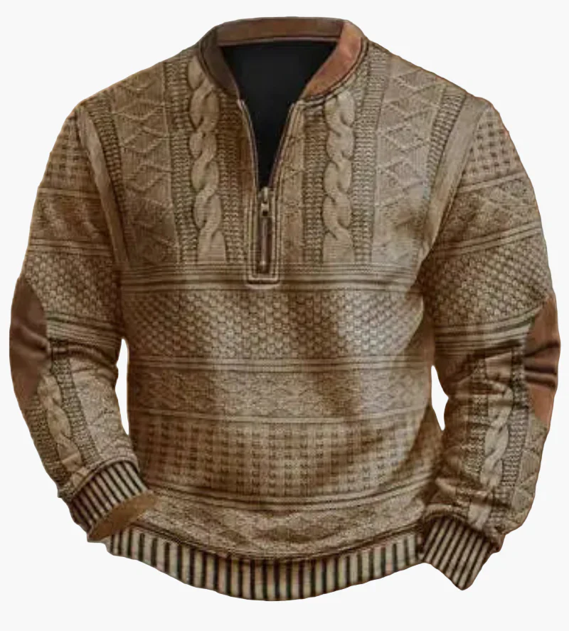 Herren Pullover mit halbem Reißverschluss – Stilvoller Strick-Look für Herbst und Winter - Image 8