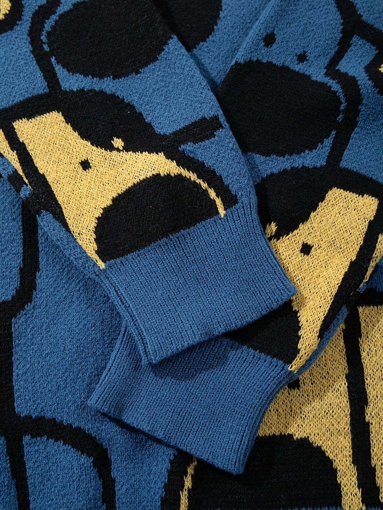 Herren Pullover mit abstraktem Hundemuster, lässiger Streetwear-Stil für Herbst und Winter - Image 4
