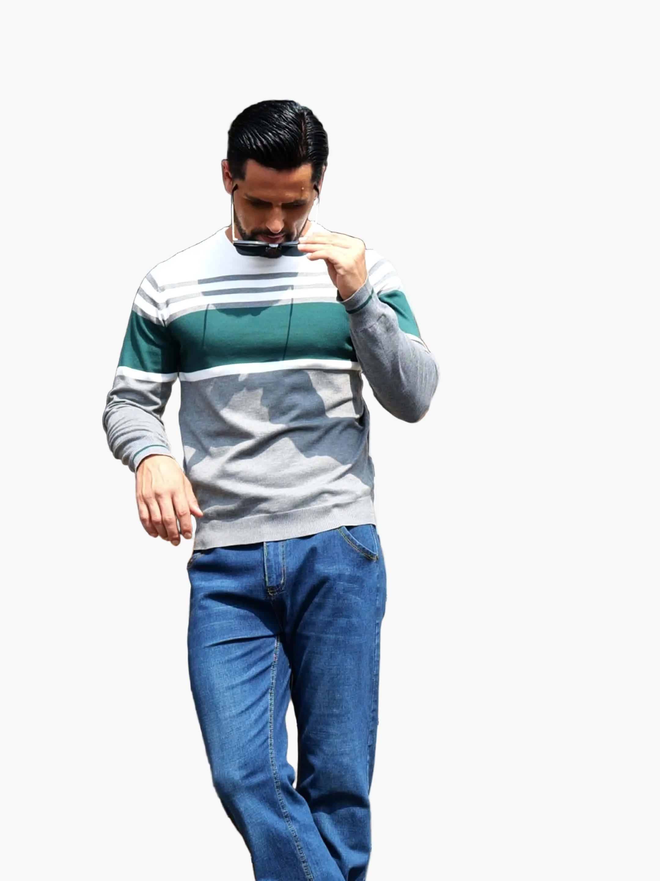 Herren Pullover mit Streifenmuster – Moderner Freizeitpullover für Alltag und Büro - Image 11