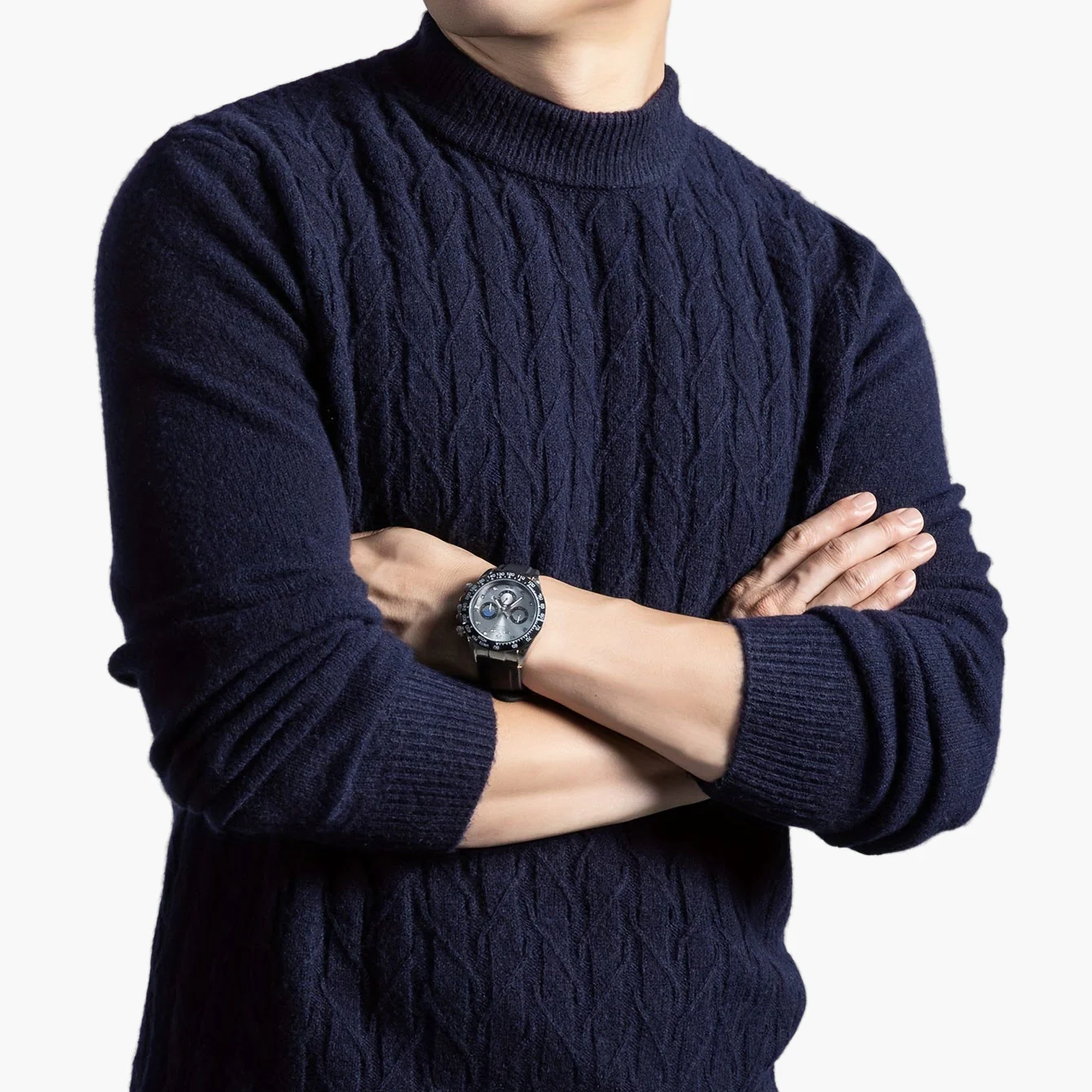 Herren Pullover mit Zopfmuster – Modernes, lässiges Strickdesign für Alltag und Büro - Image 4