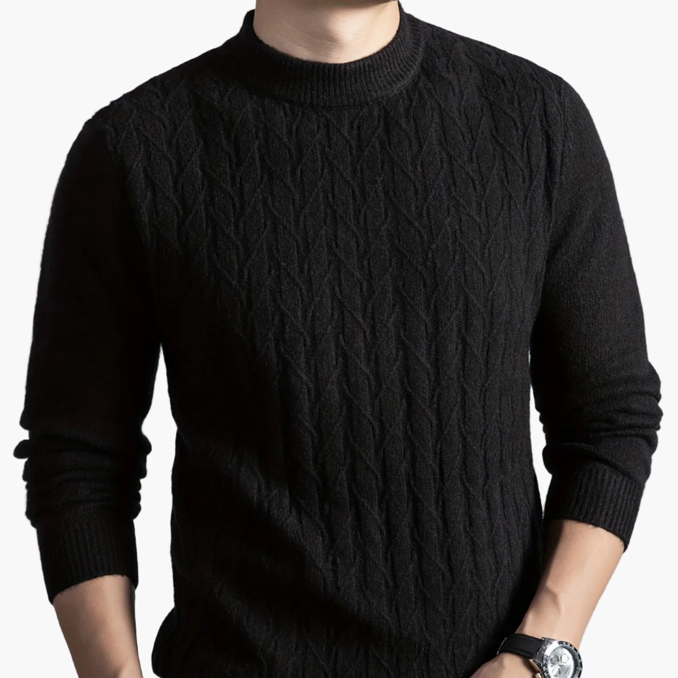 Herren Pullover mit Zopfmuster – Modernes, lässiges Strickdesign für Alltag und Büro - Image 5