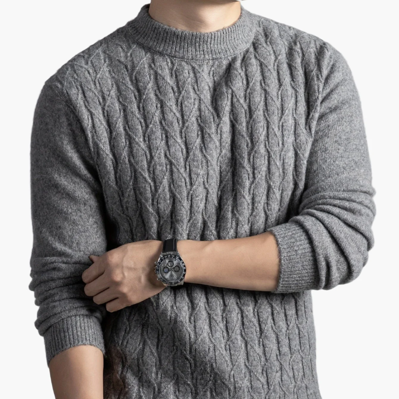 Herren Pullover mit Zopfmuster – Modernes, lässiges Strickdesign für Alltag und Büro - Image 7