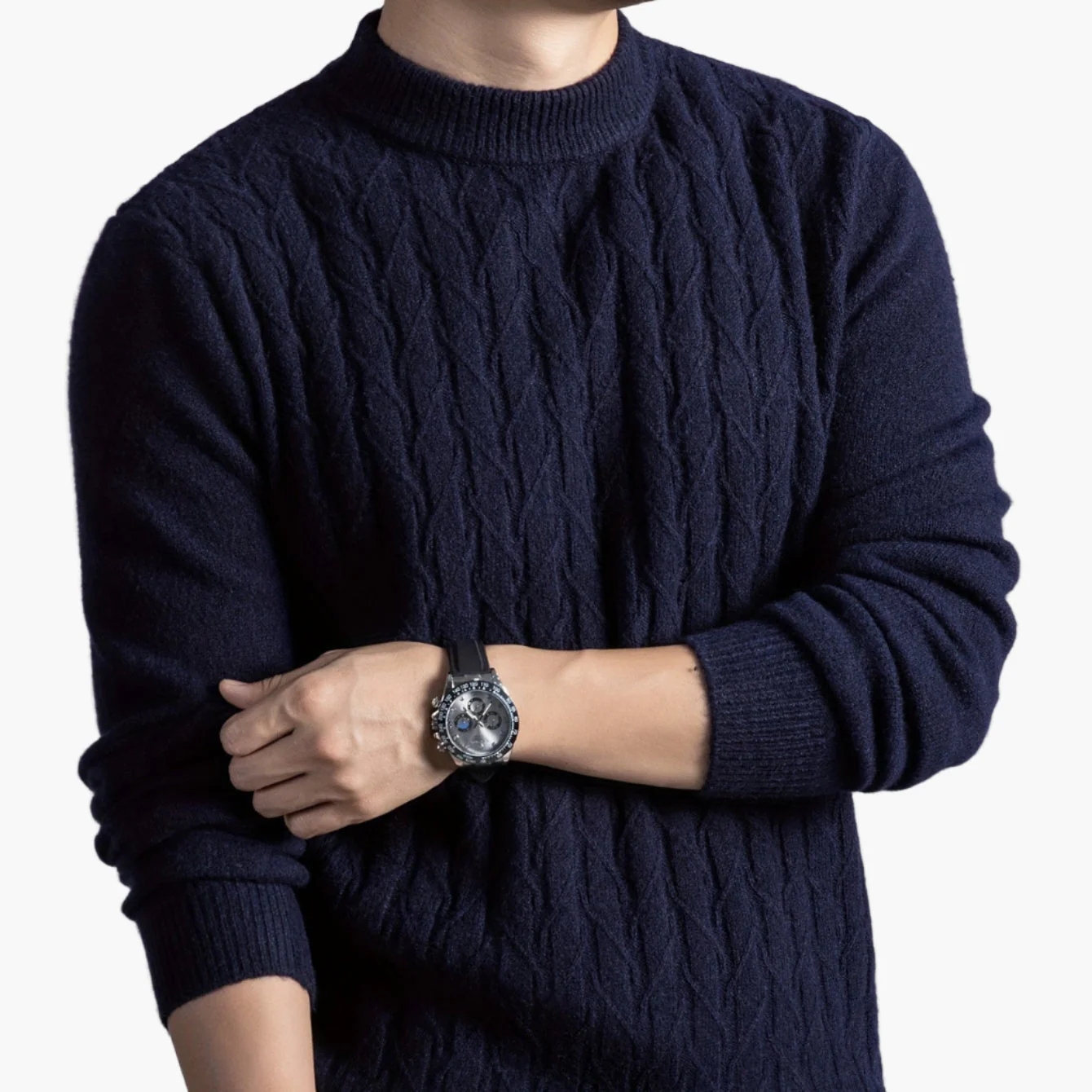 Herren Pullover mit Zopfmuster – Modernes, lässiges Strickdesign für Alltag und Büro - Image 8