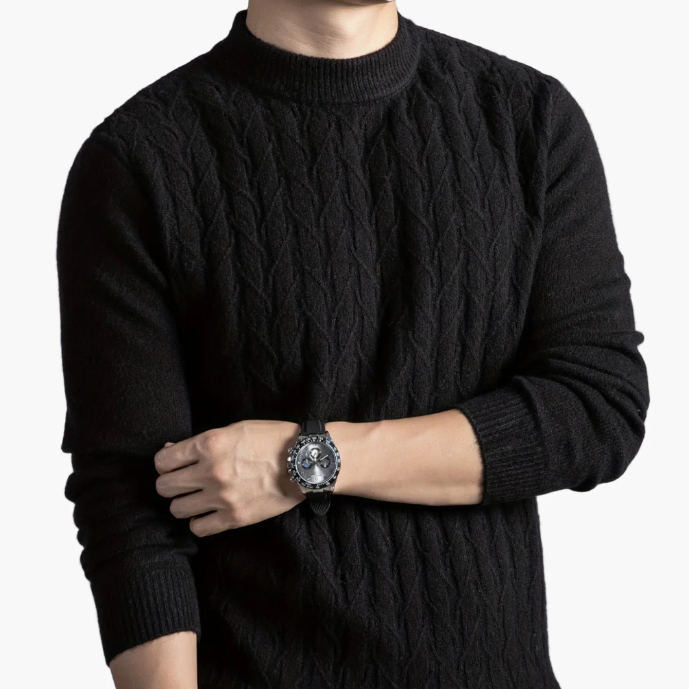 Herren Pullover mit Zopfmuster – Modernes, lässiges Strickdesign für Alltag und Büro - Image 9